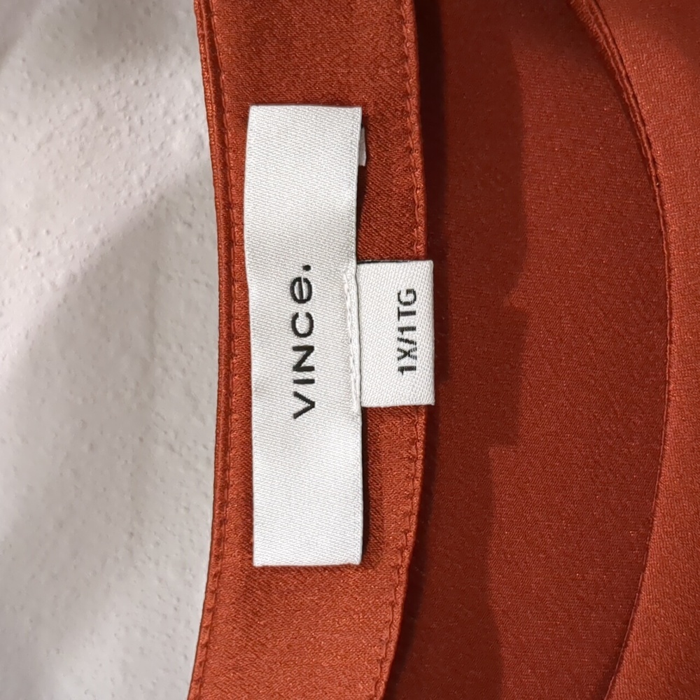 NWT Copper Silk Drape Top by Vince 1X - Picture 2 of 6